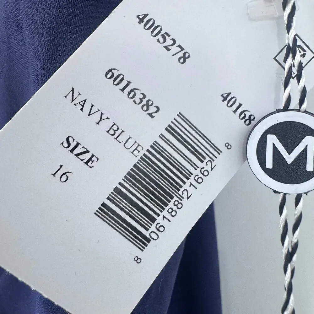 Magicsuit One-Shoulder Ruffle One Piece Swimsuit in Navy Blue Size 16 NWT